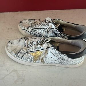 Golden Goose white/black crackle sneakers